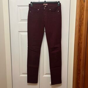 PAIGE Deep Red Peg Skinny Jeans
